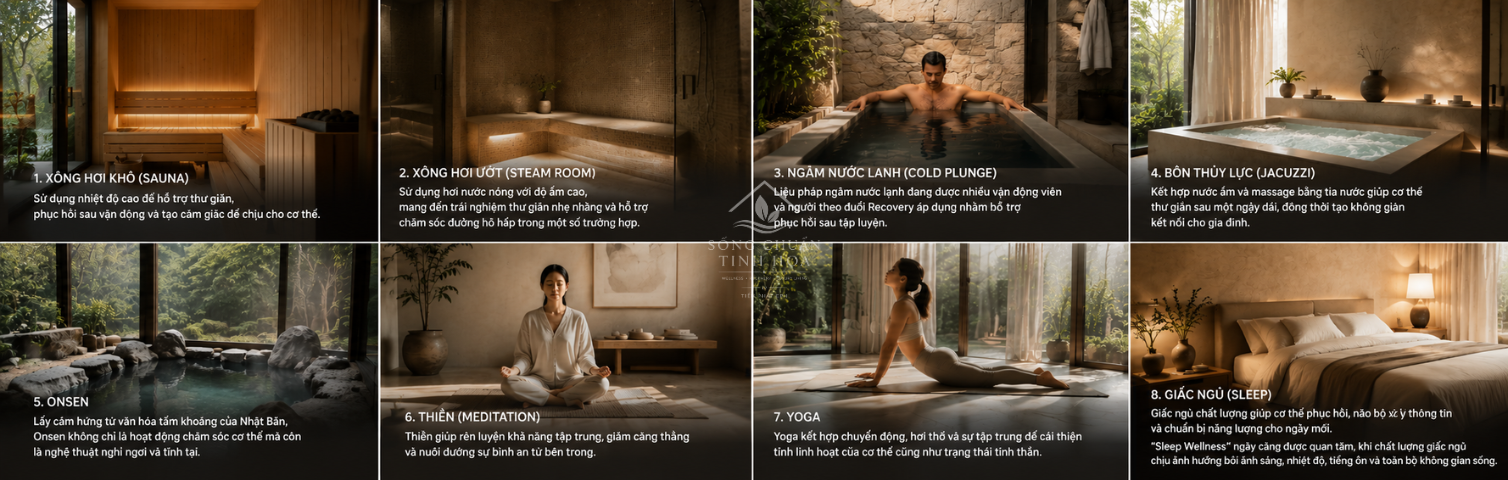 Các liệu pháp phục hồi trong không gian spa hiện đại.