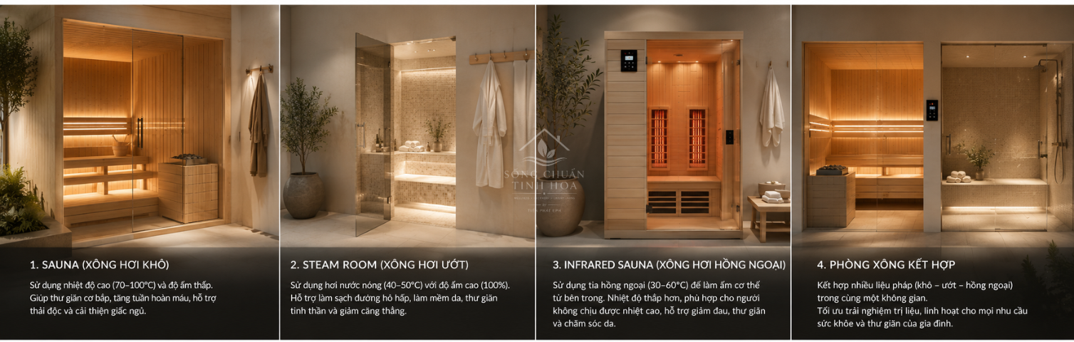 Các mô hình phòng xông hơi trong không gian Home Wellness.