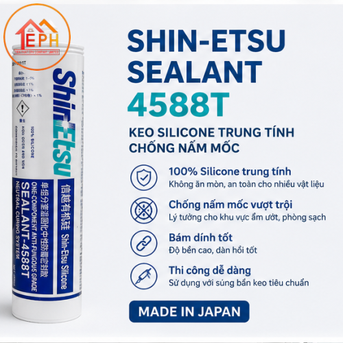 Keo Silicone Trung Tính Shin-Etsu 4588T Chống Nấm Mốc | TIẾN PHÁT EPH