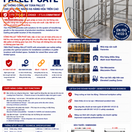 Cửa An Toàn Pallet TIẾN PHÁT EPH | Pallet Safety Gate Cho Sàn Lửng & Mezzanine