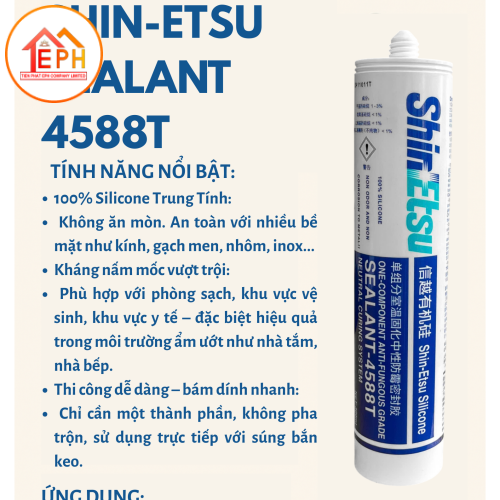 Keo Silicone Trung Tính Chống Nấm Mốc Shin-Etsu 4588T